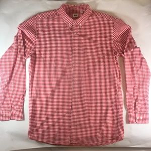 Unaqlo Red/White Gingham Long sleeve Large Shirt